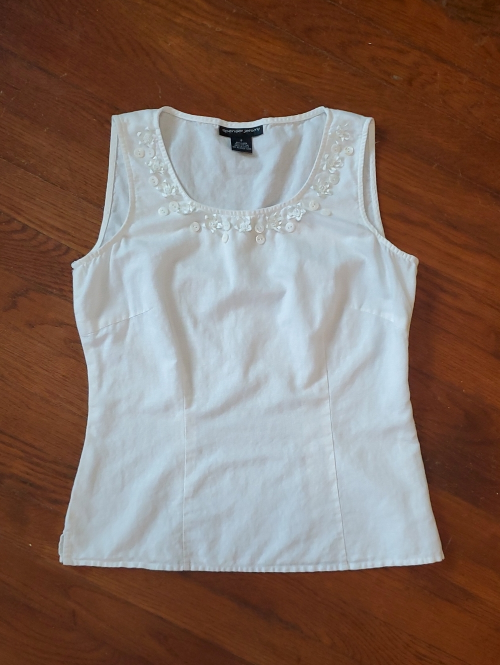 Spenser Jeremy Linen/Cotten White Top